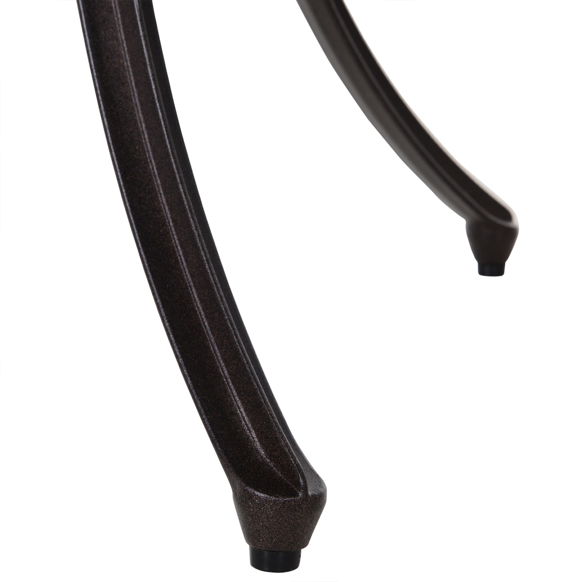 Kozy 5 Pieces Garden Dining Set for 4, Cast Aluminium Outdoor Dining Set with 4 Armchairs and Round Dining Table with Parasol Hole, Garden Furniture Set, Brown