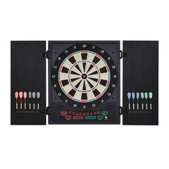 Kozy Electronic Dartboard Set, 27 Games Modes and 202 Variations, LED & 12 Soft Tip Darts and Cabinet to Storage, Ready-to-Play Multi-Game Option Darts Machine