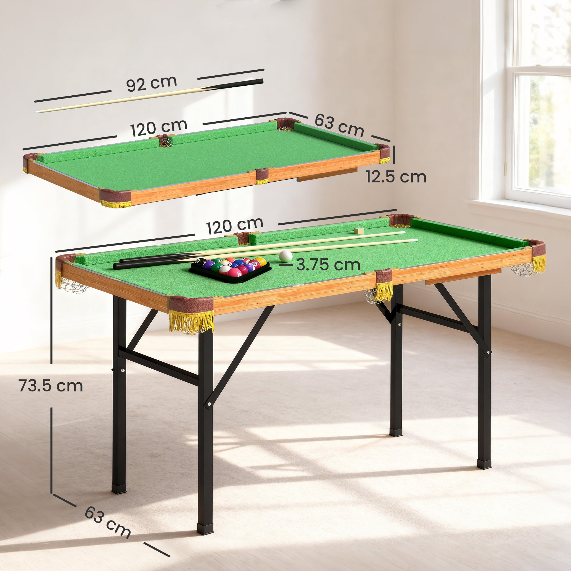 Kozy 4FT Mini Folding Pool Billiards Table