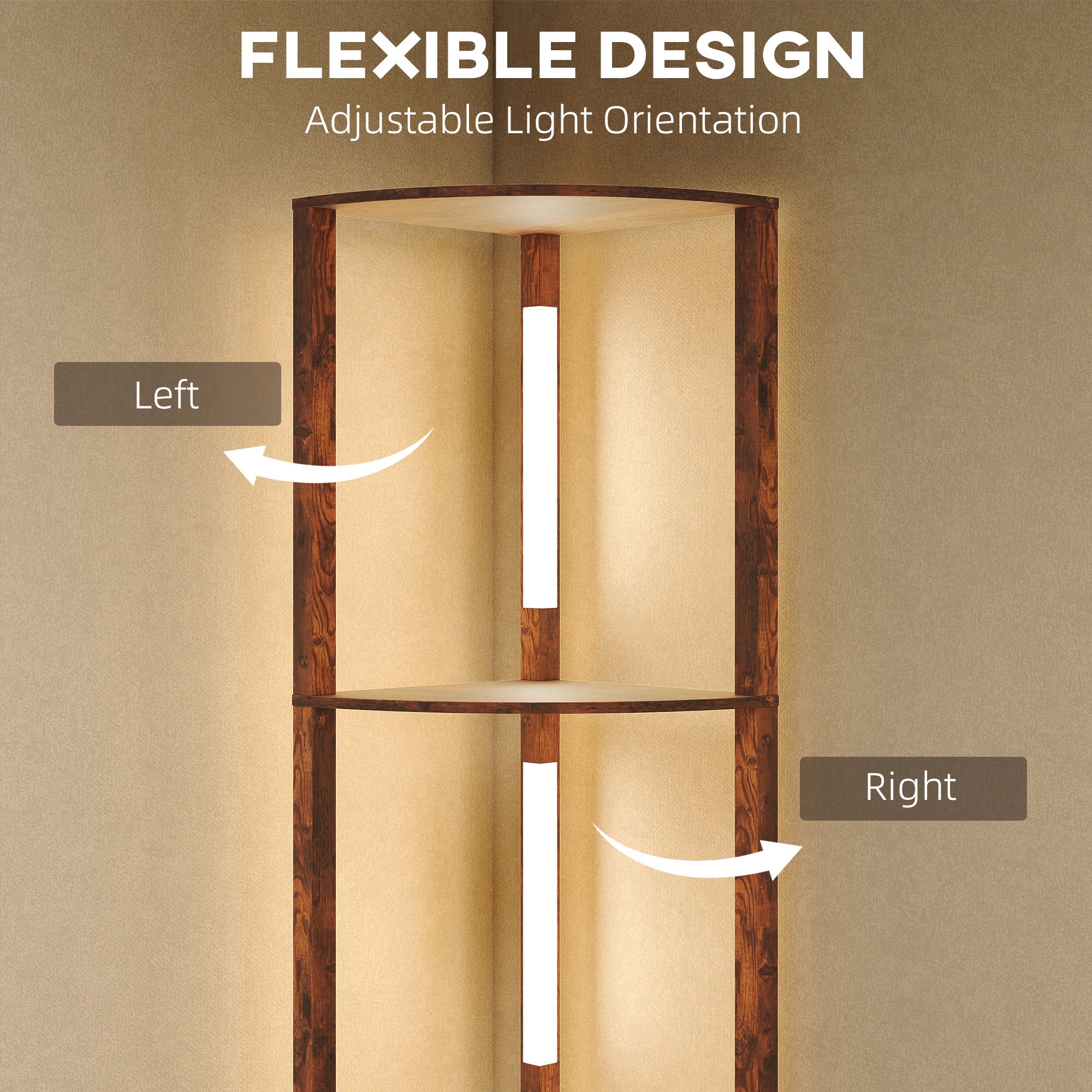 Kozy Three-Tier Corner Floor Lamp