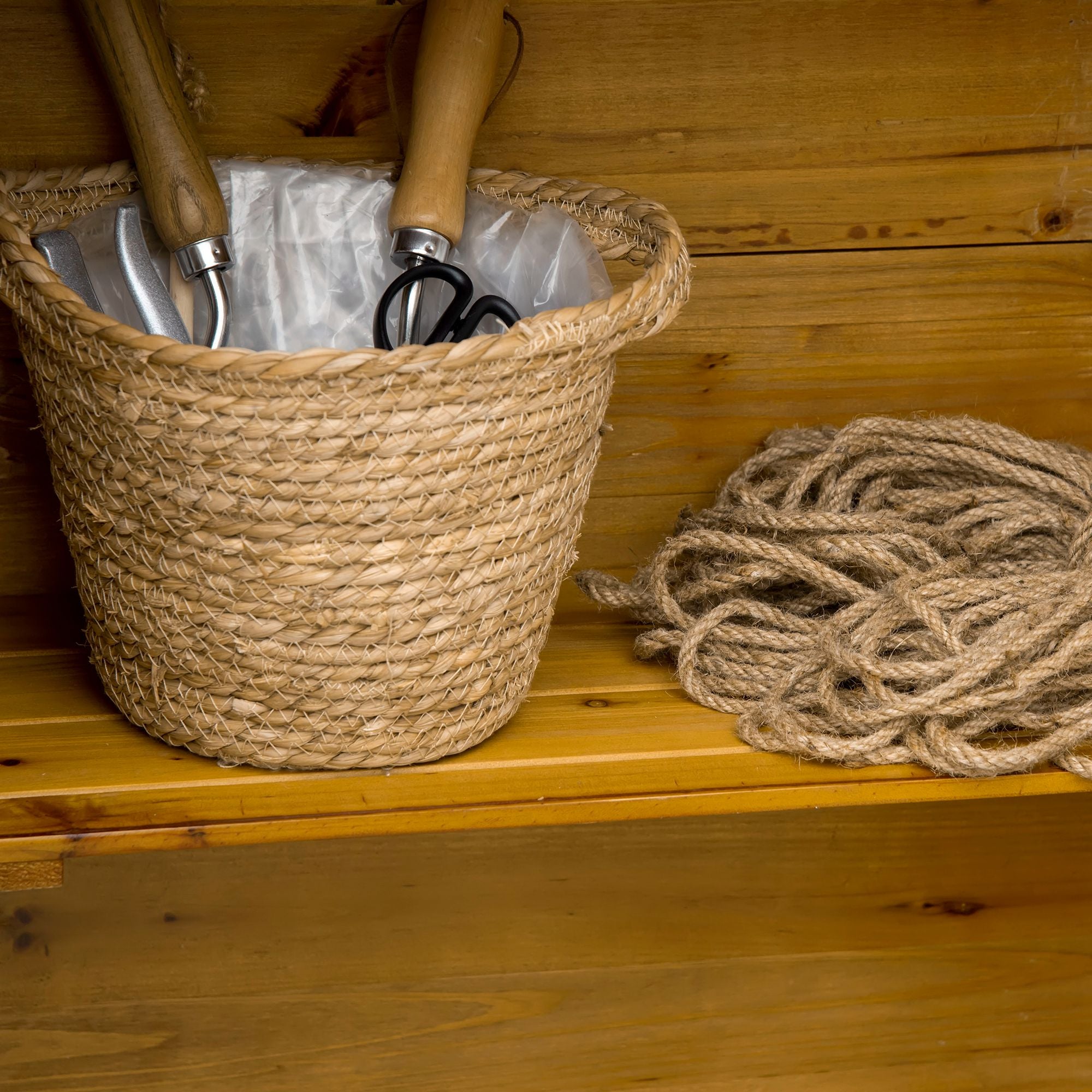 Kozy Wooden Garden Storage Shed Utility Gardener Cabinet w/ 3 Shelves and 2 Door, 191.5cm x 79cm x 49cm, Natural wood effect