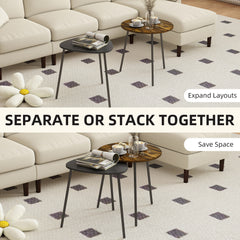 Kozy Nesting Side Table Set of 2 - Rustic Brown