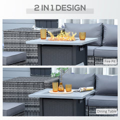 Kozy 71 x 71cm 40000 BTU Gas Firepit Table - Black/Grey