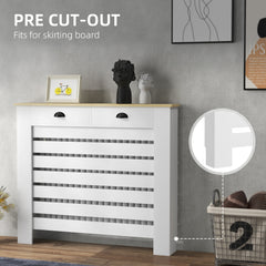 Kozy - 95.5H x 111Wcm Radiator Cover, with Drawer - White