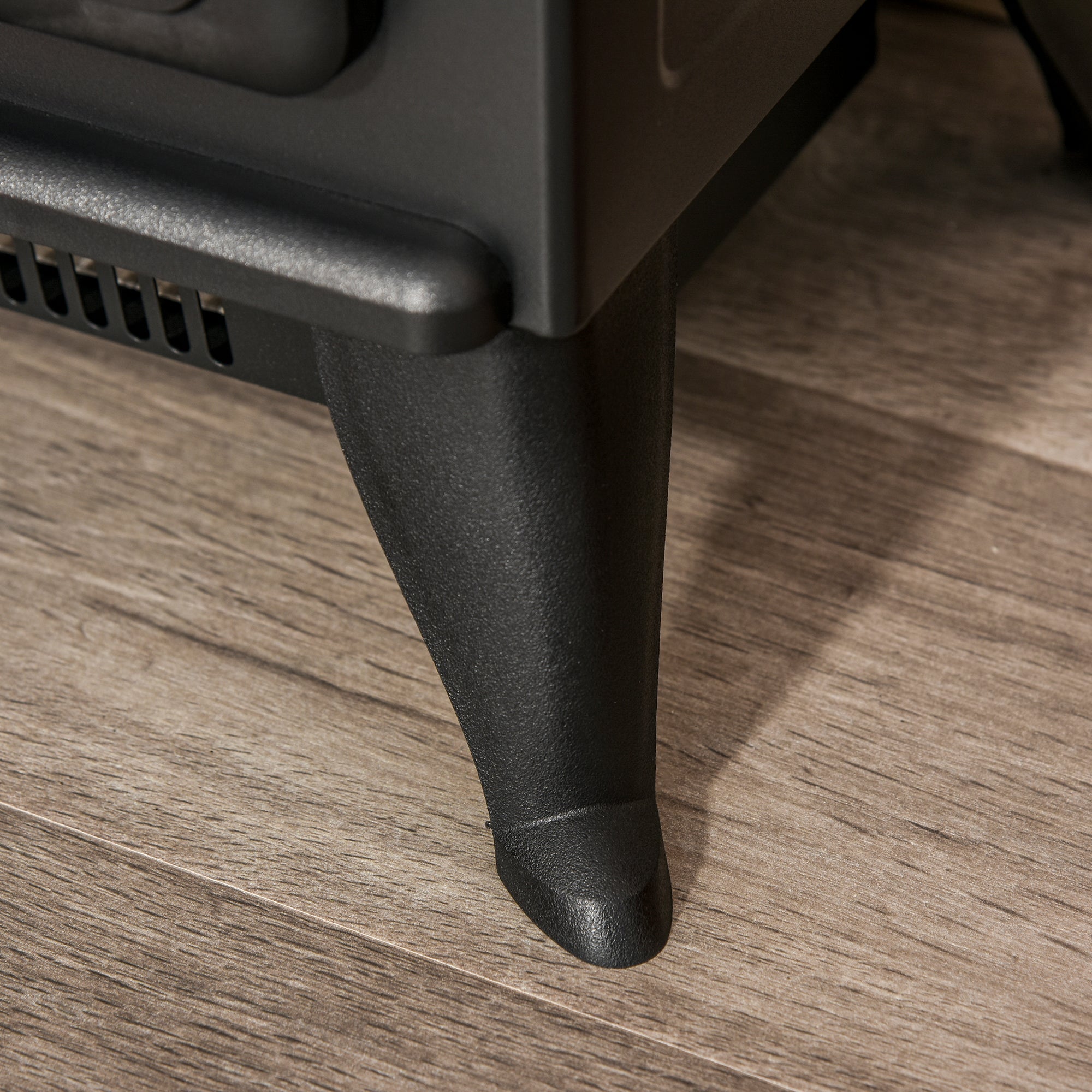 Kozy - Freestanding Electric Fireplace Indoor Heater Glass View Log Wood Burning Effect Flame Portable Fireplace Stove 950/1850W Black