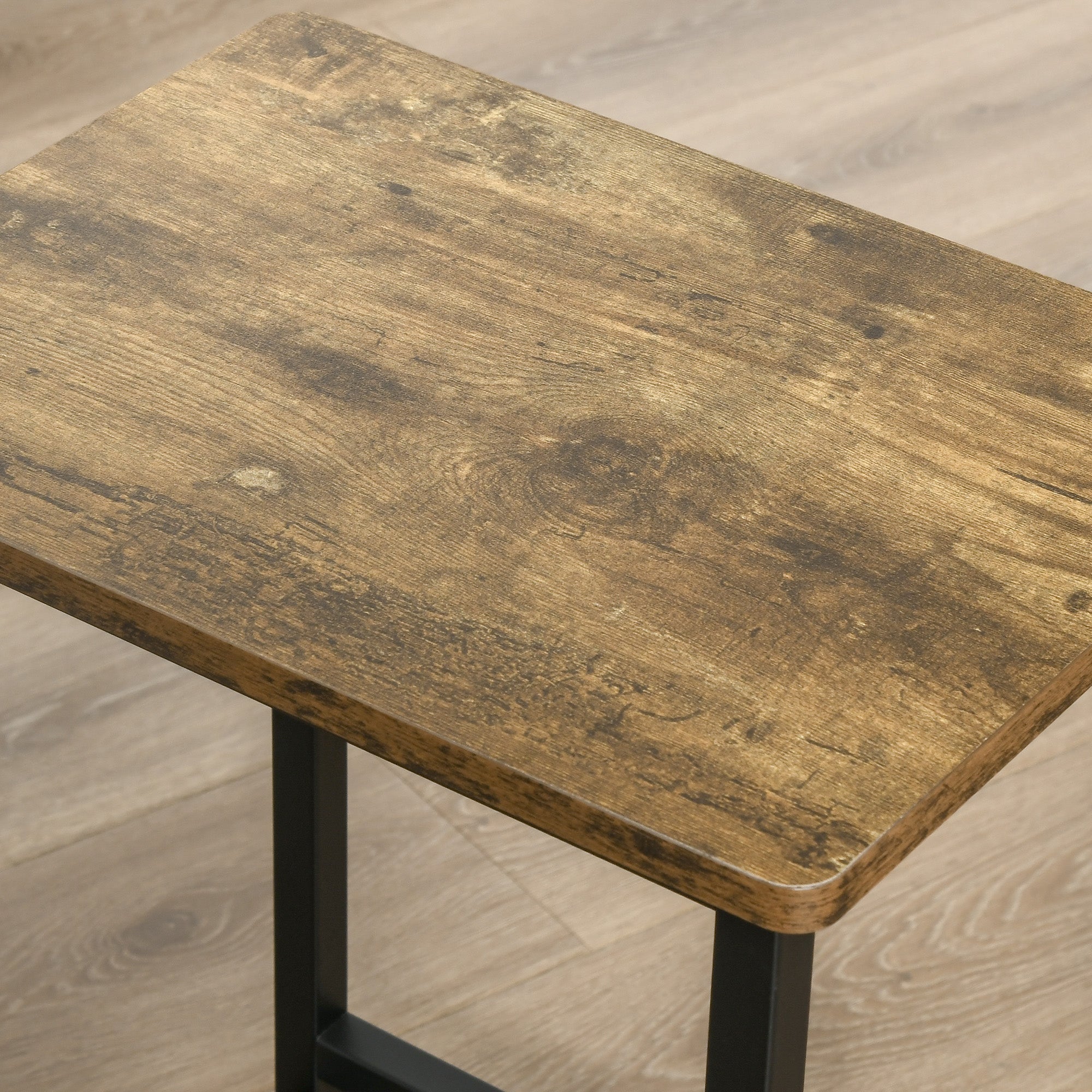 Kozy Industrial Bar Stools, Set of 2 Kitchen Breakfast Bar Chairs with Footrest, Counter Height Island Stools for Dining Area, Home Pub, Rustic Brown