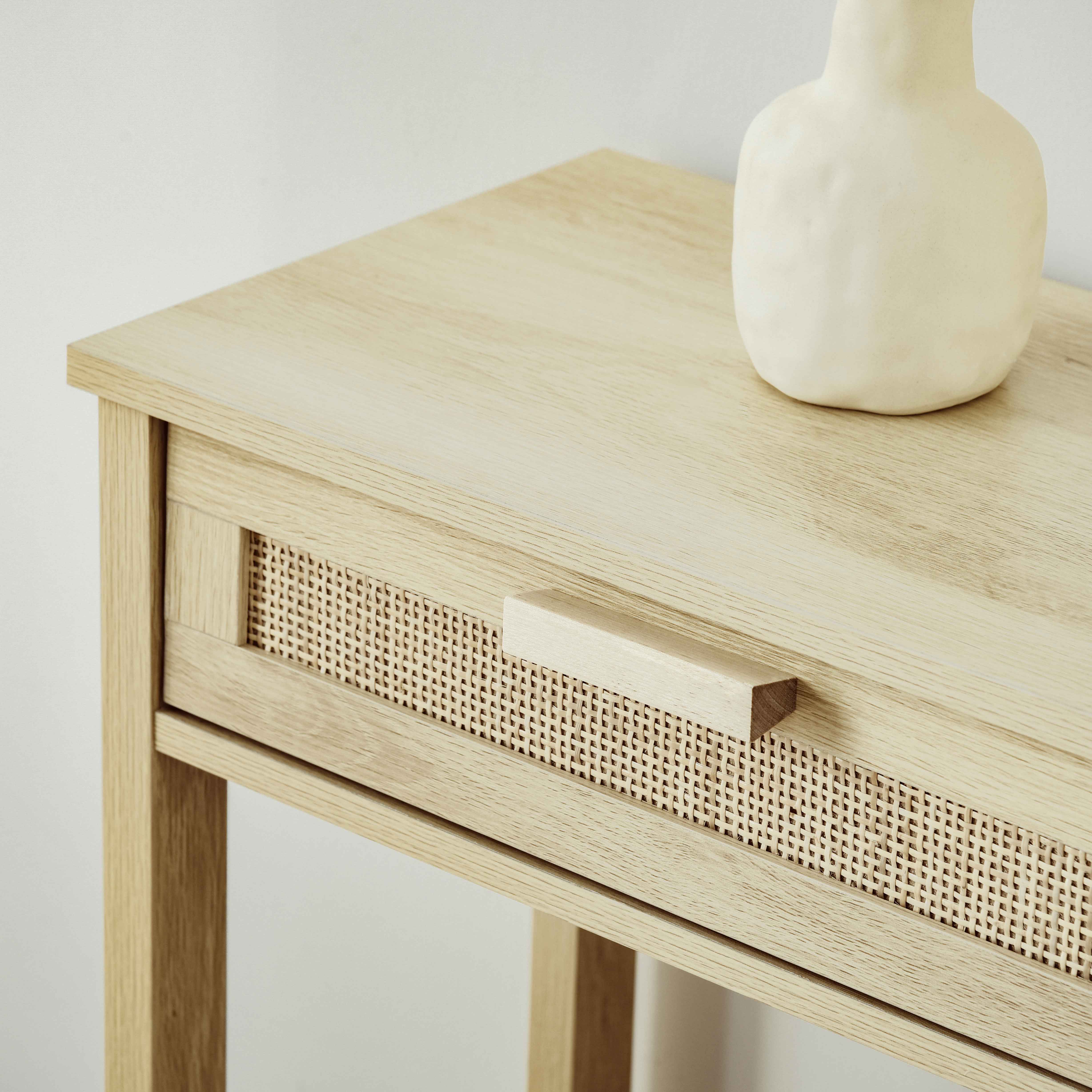 Kozy Console Sofa Table Hallway Side Desk with Storage Shelf Drawer for Entryway Living Room Bedroom Natural