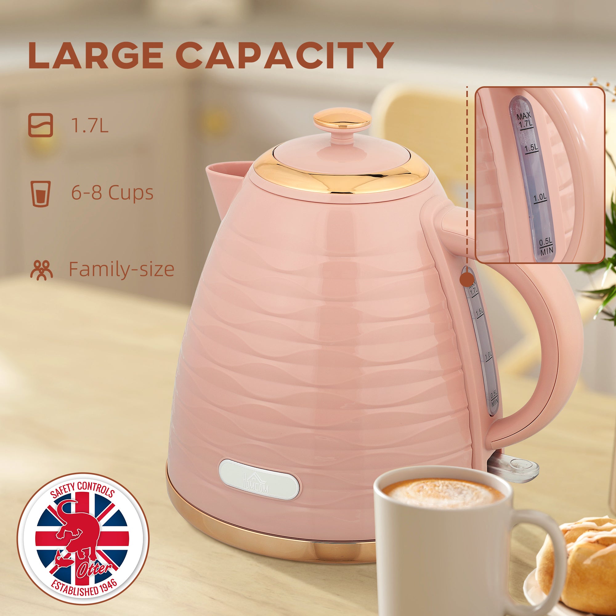 Kozy - 3kW Rapid Boil Honeycomb Kettle - Pink