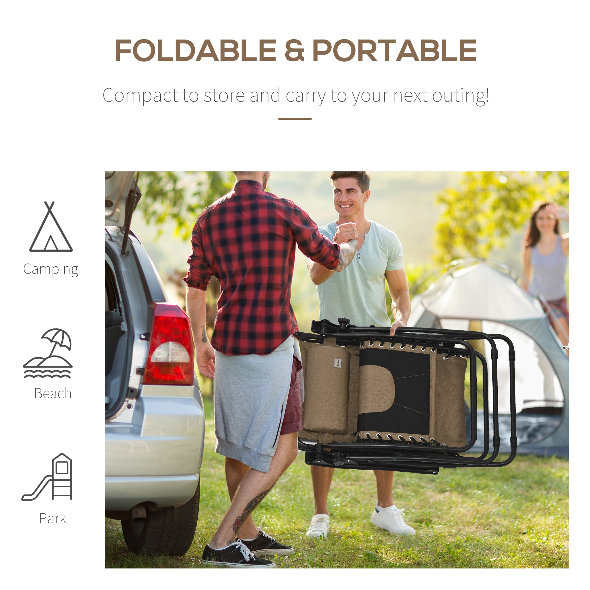 Kozy Zero Gravity Lounger Chair, Folding Reclining Patio Chair with Shade Cover, Padded Seat, Cup Holder, Soft Cushion and Headrest for Poolside, Camping, Coffee