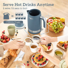 Kozy Sleek Textured Kettle and Toaster Set - Blue