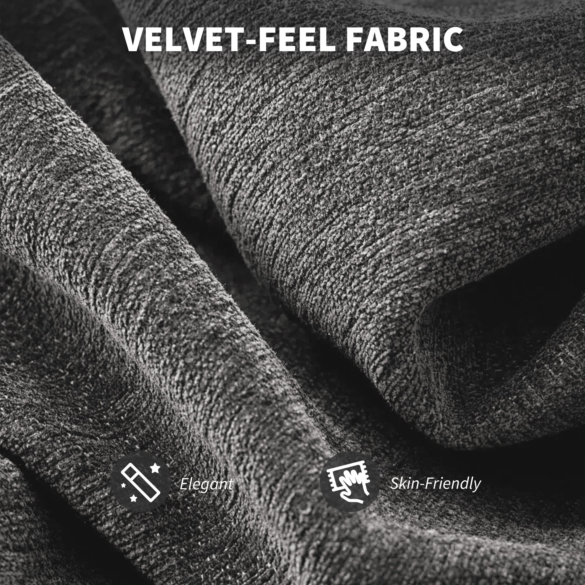 Kozy - Velvet-Feel Office Chair - Grey