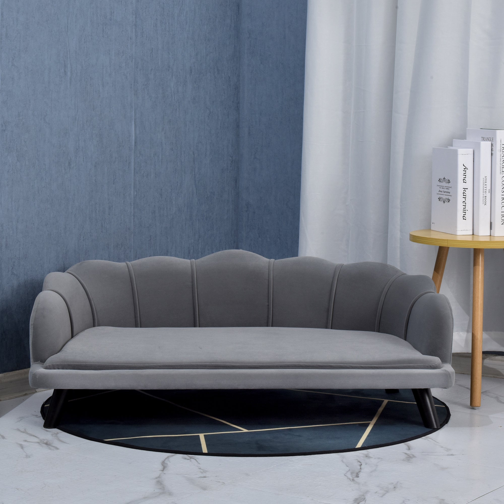 Kozy Dog Sofa, Pet Couch Bed for Medium, Large Dogs, with Legs, Cushion - Grey