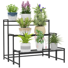 Kozy - Three-Tier Metal Plant Shelf - Black