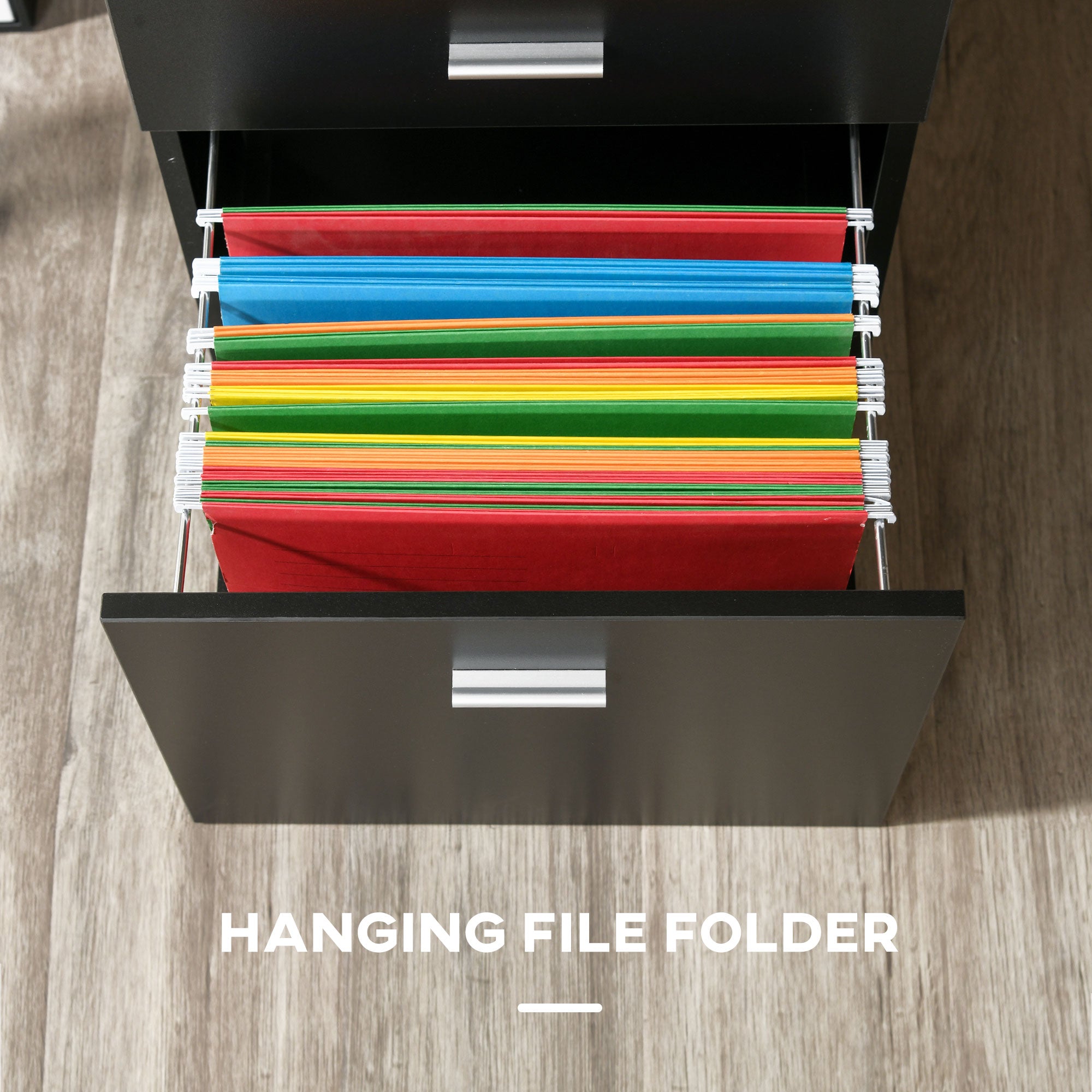 Kozy L-Shaped Computer Desk Table with Storage Drawer, Home Office Desk Corner Industrial Style Workstation for A4 Files 143.5 x 143.5 x 76cm, Black