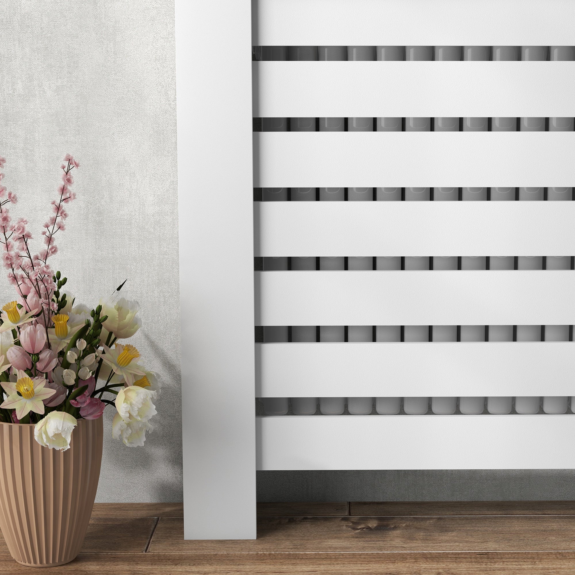 Kozy - 95.5H x 111Wcm Radiator Cover, with Drawer - White