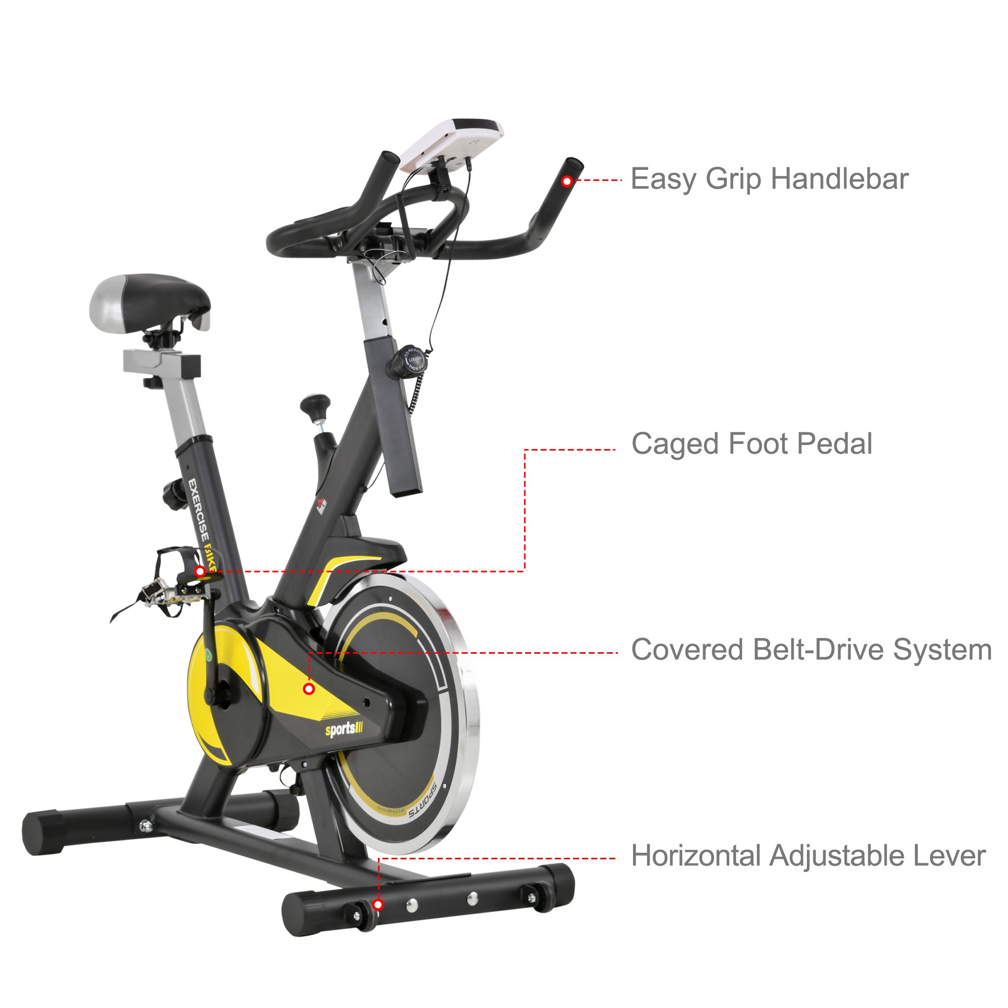 Kozy Upright Exercise Bike Indoor Training Cycling Machine Stationary Workout Bicycle with 10KG Flywheel and Adjustable Resistance Seat Handlebar LCD Display for Home Gym