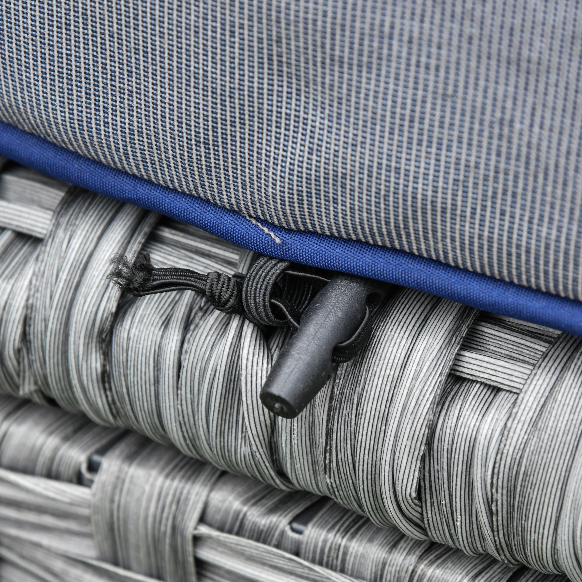 Kozy 6 Pieces Rattan Garden Furniture Set, 6 Seater Garden Sofa Set with Glass Top Dining Table, Loveseat, 2 Armchairs and Ottomans, Wicker Outdoor Conservatory Furniture for Patio, Grey