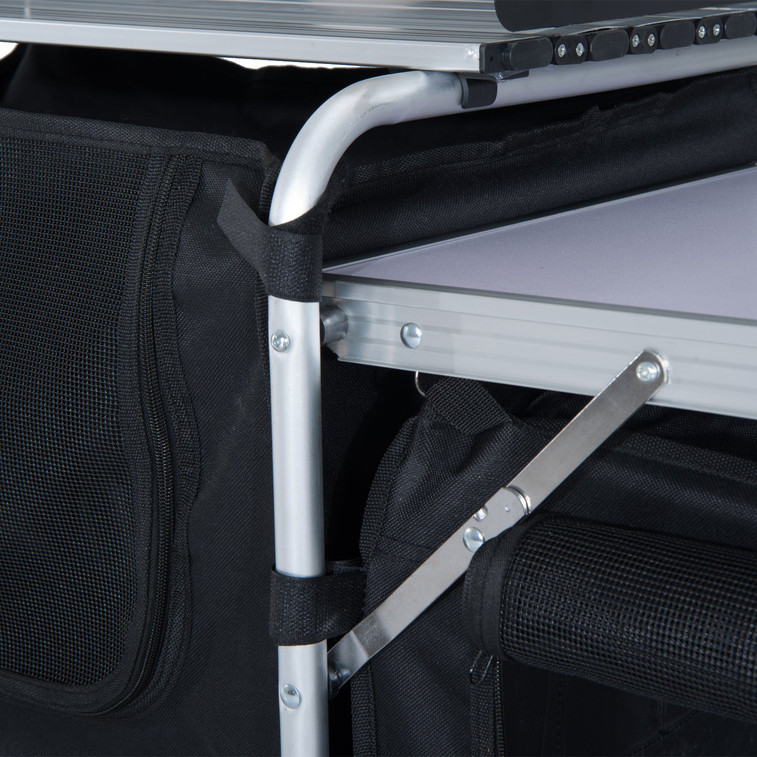 Kozy Multi-Storage Portable Camping Kitchen, with Heat-Resistant Tabletops and Bag