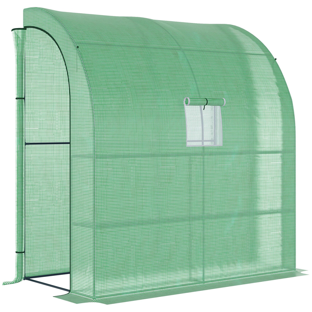 Kozy Small Lean to Greenhouse 3-Tier with Shelves Outdoor, Green