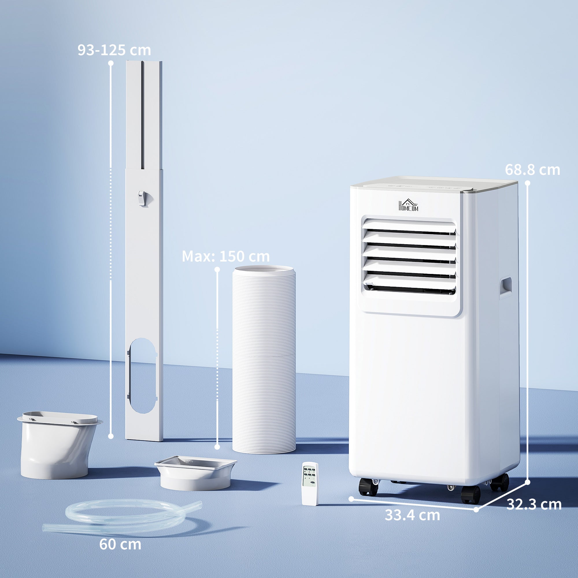 Kozy 7000 BTU Air Conditioning Unit, 3-in-1 Portable Air Conditioner, Dehumidifier, Cooling Fan with 2 Speeds, 24H Timer, Remote Control, LED Display, Window Venting Kit, 15m²