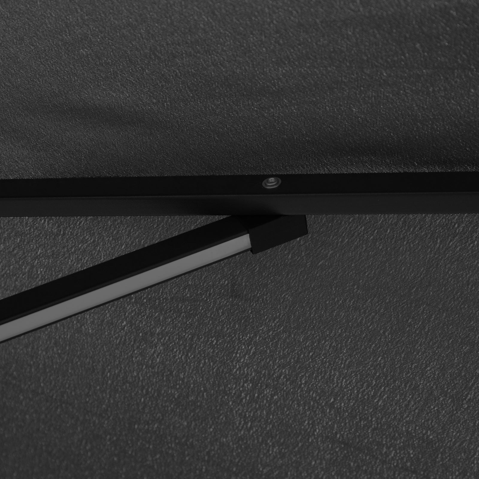 Kozy 3m LED Patio Banana Umbrella Cantilever Parasol w/ Crank Cross Base Hanging Offset Umbrella Frame Steel  Aluminium Garden Table Outdoor Black