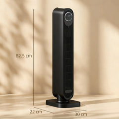 Kozy - 2000W Ceramic Electric Heater with Fan, Timer, Oscillation - Black