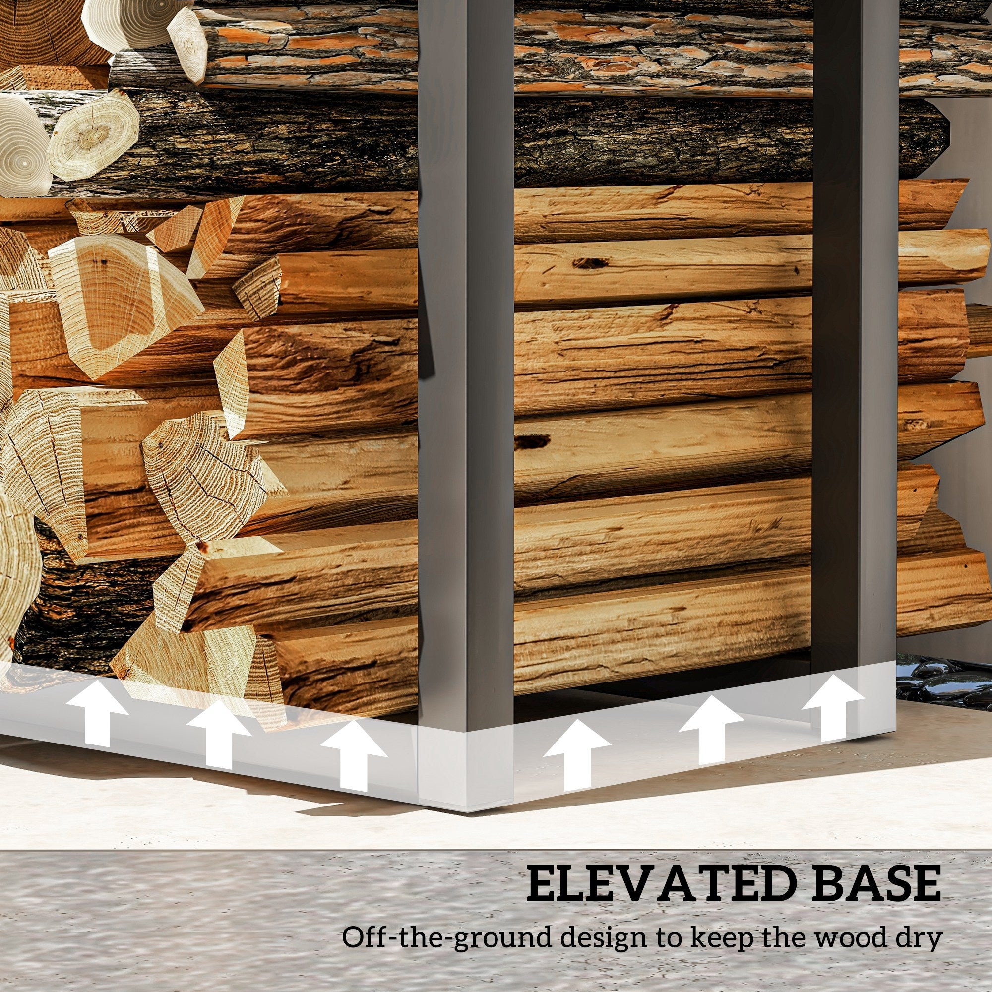 Kozy - 40-65/100-150cm Adjustable Metal Firewood Log Holder