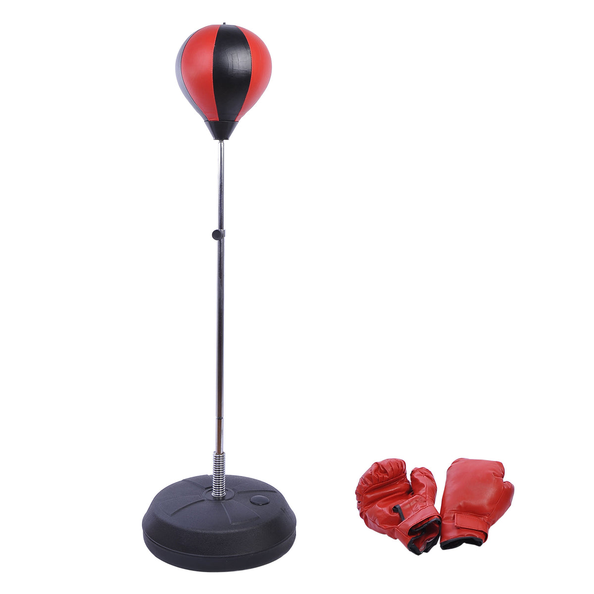 Kozy Punching Bag with Stand, 126-144 cm Height Adjustable Boxing Set Free Standing Speed Bag with Gloves and Air Pump for Teenagers Home Gym Workout