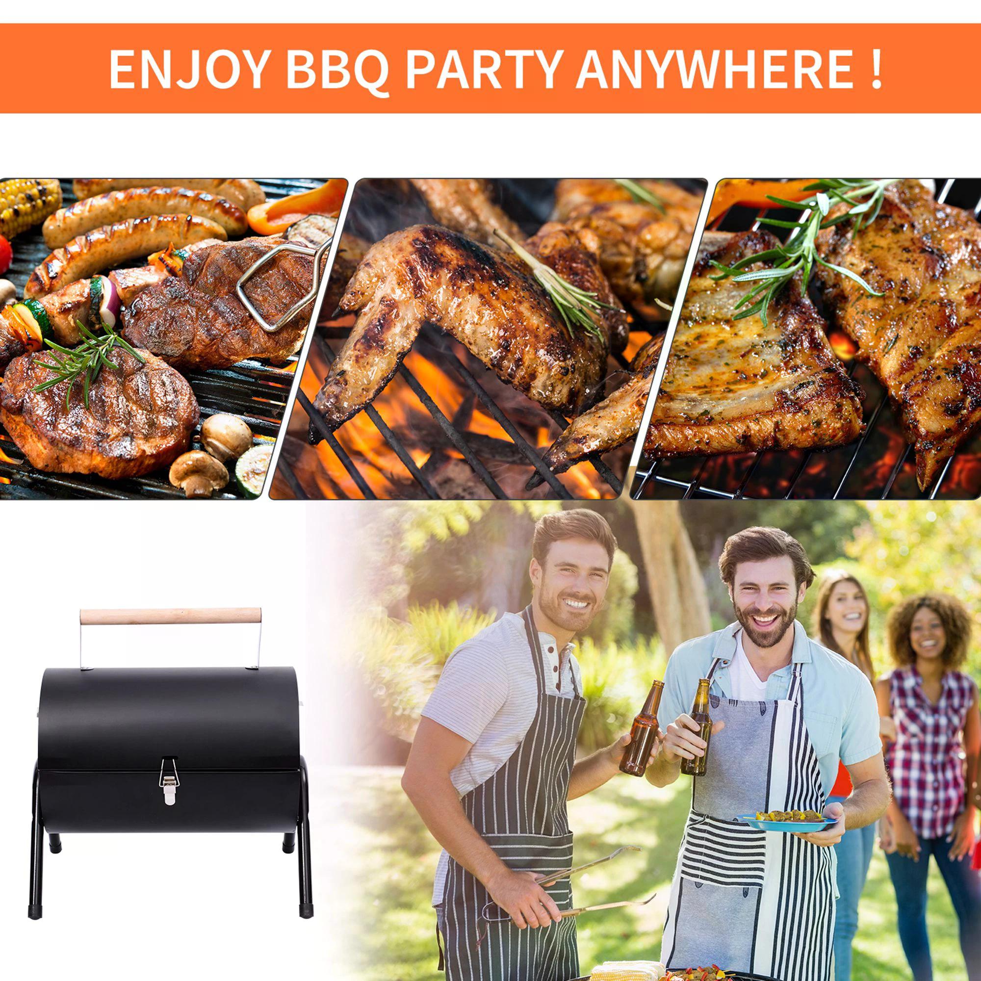 Outsunny Charcoal Grill Portable Folding Charcoal BBQ Grill Outdoor Tabletop Barbecue Grill