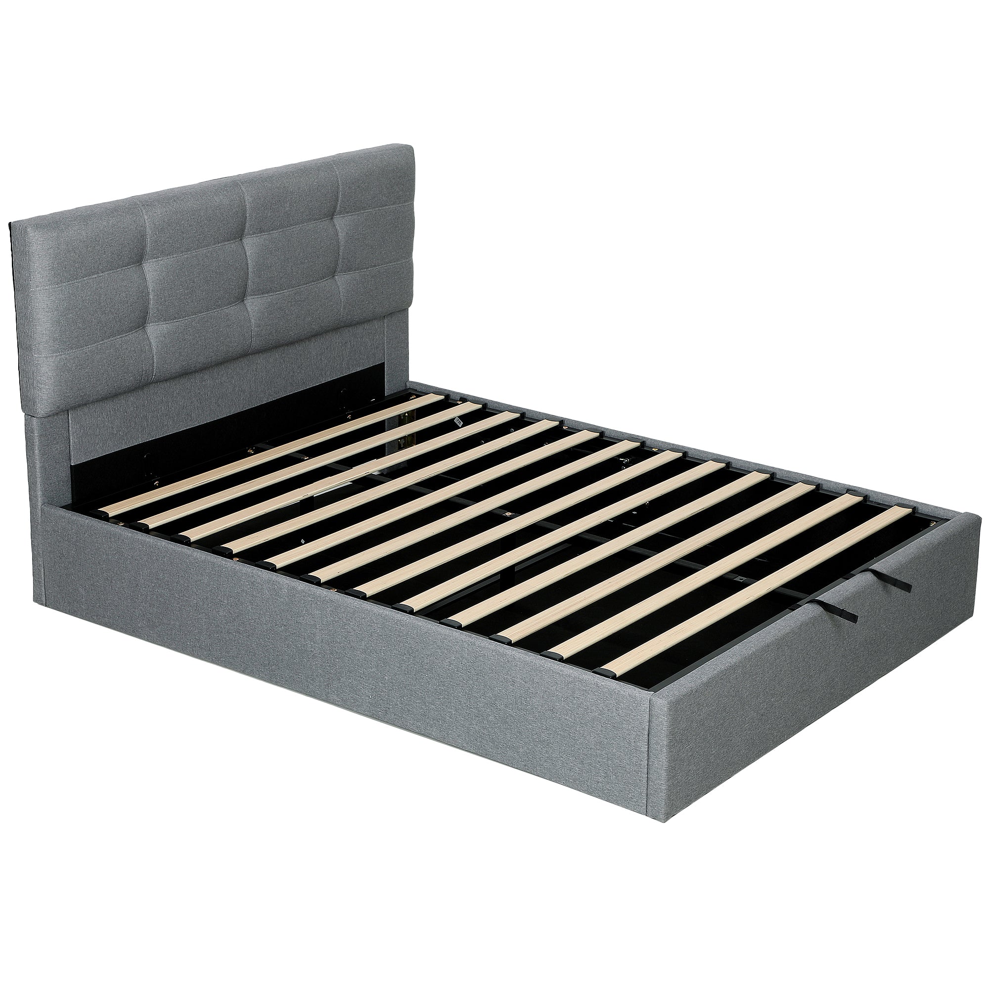 4ft6 Double Ottoman Bed with Gas Lift Storage - Grey