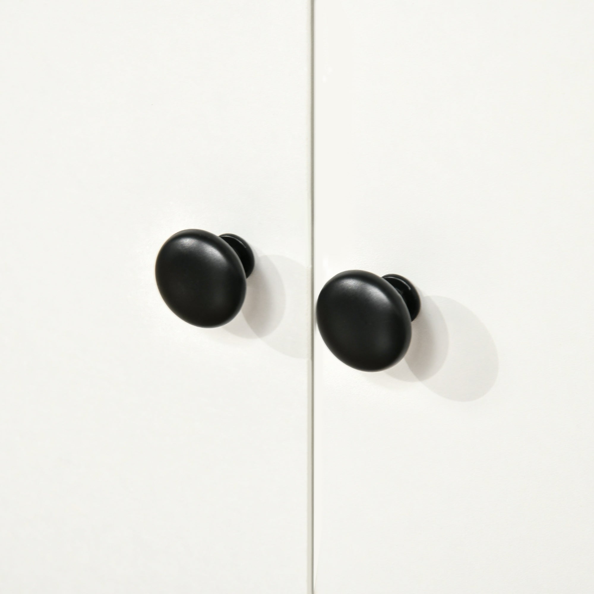 Kozy Freestanding Kitchen Cupboard, Modern Kitchen Storage Cabinet with Doors and Adjustable Shelves, 180cm, White