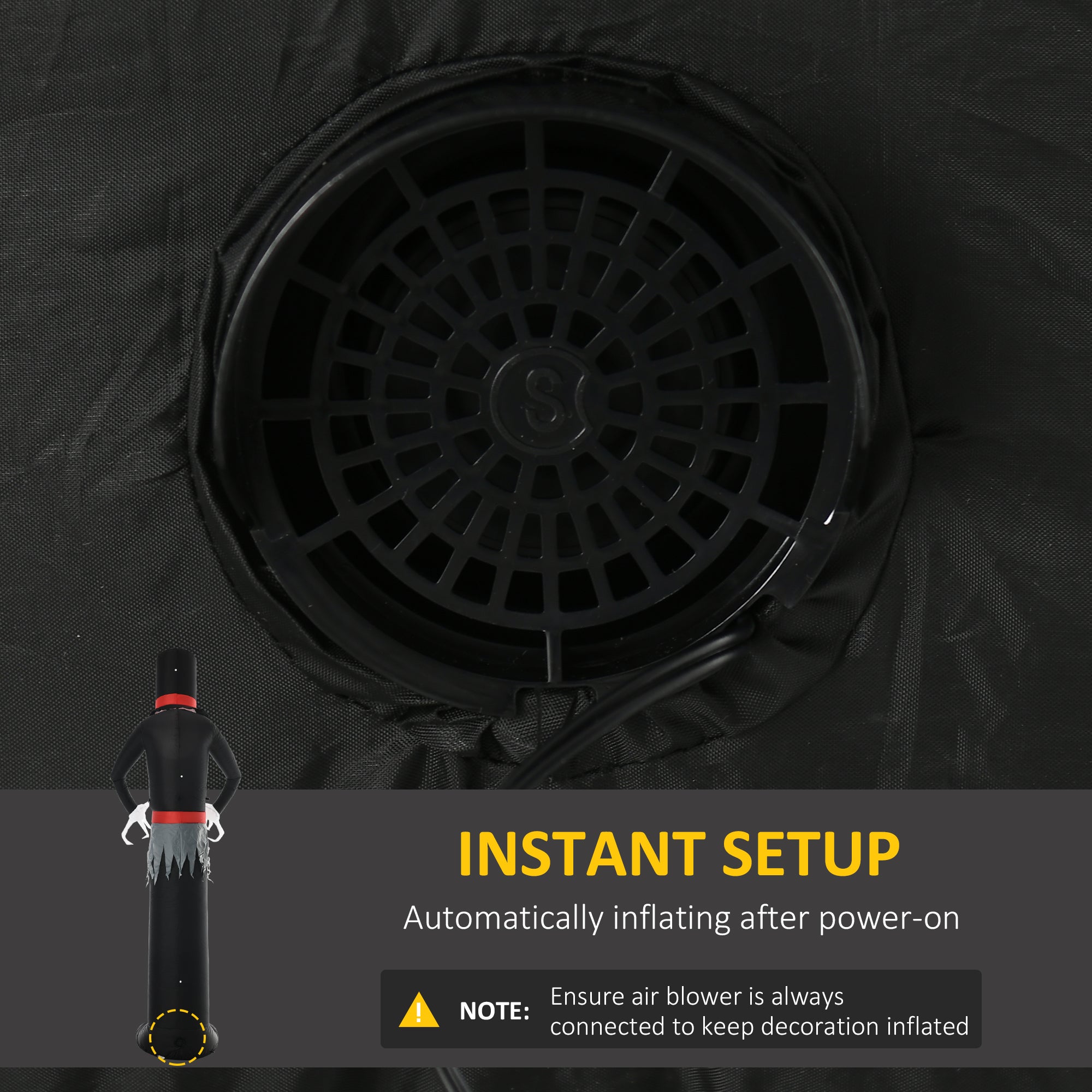 Kozy Giant 10ft Halloween Inflatables Tall Ghost with Hat, Build-in LEDs Blow Up Scary Outdoor Decorations, for Party Yard Garden Lawn Decoration