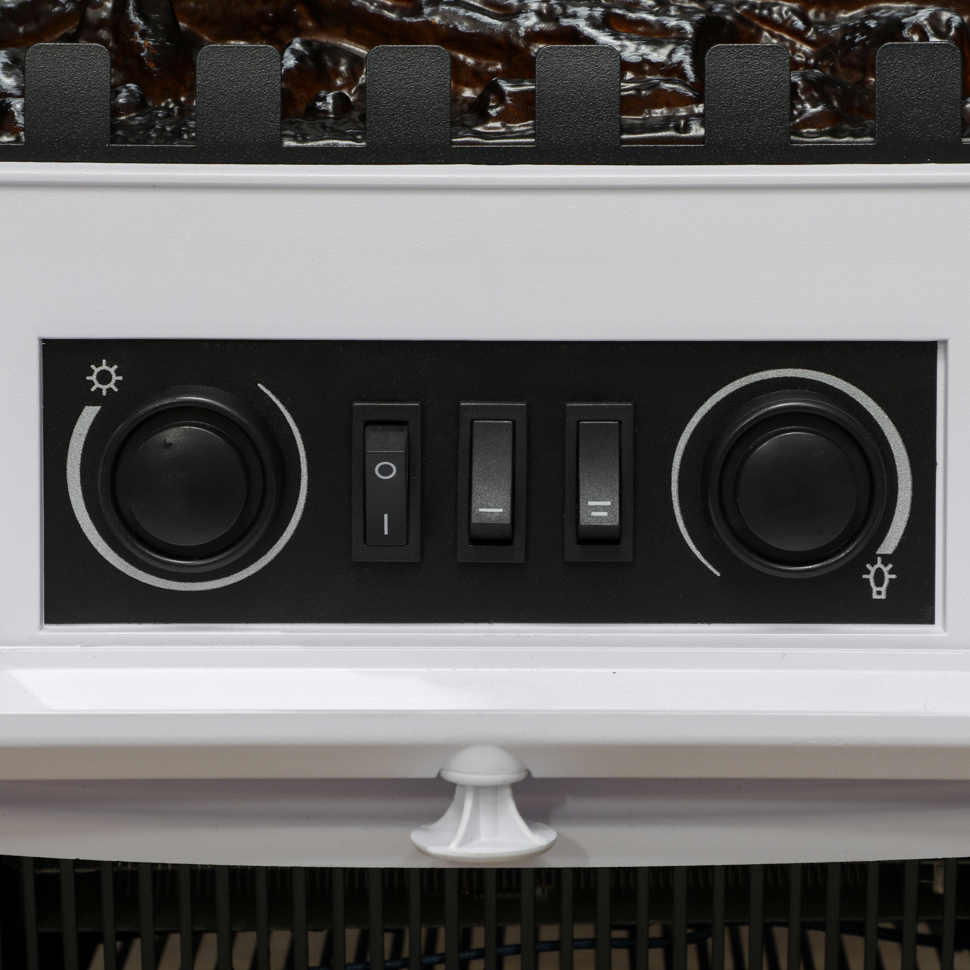 Kozy - 1kW-2kW Vintage Electric Fireplace Heater - White