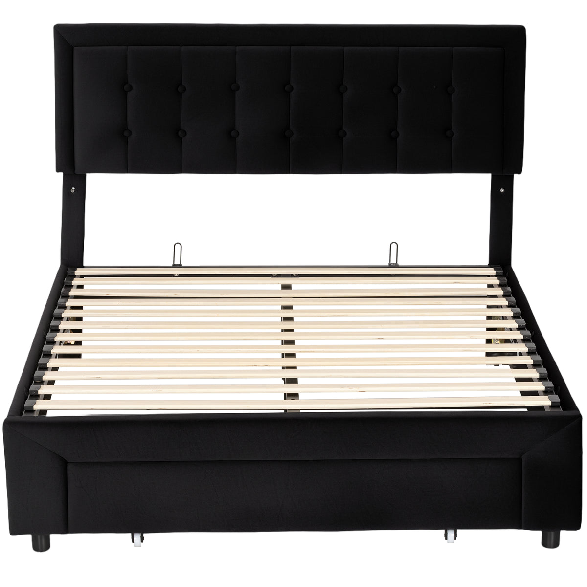 Kozy - Double Ottoman Bed Frame, with Front Drawer - Black