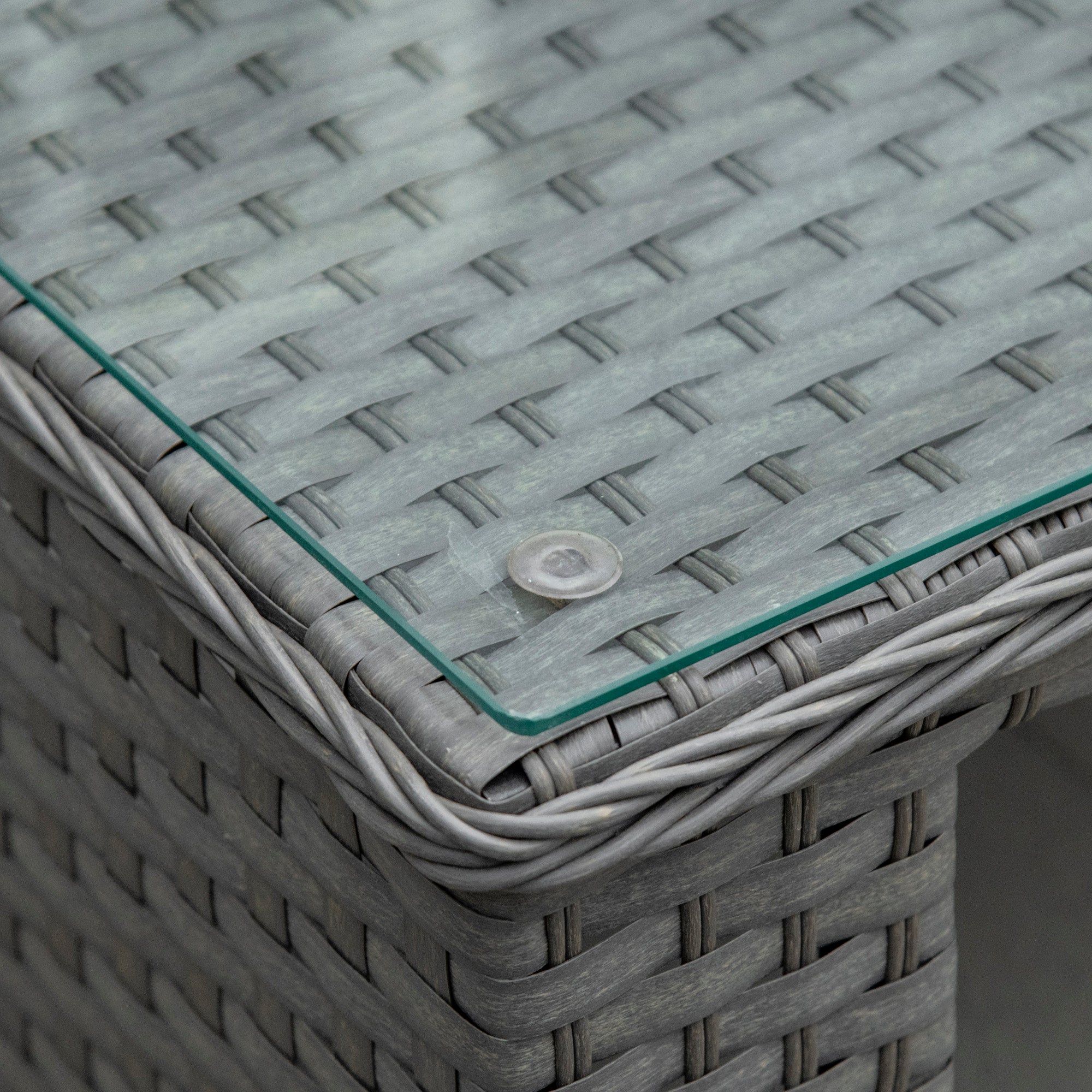 Kozy 6PC Garden Rattan Sofa Set Bonzer Outdoor Furniture Patio Table Loveseat Stool Lounging Ottoman Aluminium Frame Wicker Weave Conservatory Grey