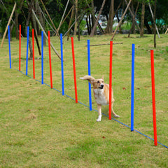 Kozy Dog Agility Training Equipment Dog Play Run Obedience Training Set Adjustable (Poles)