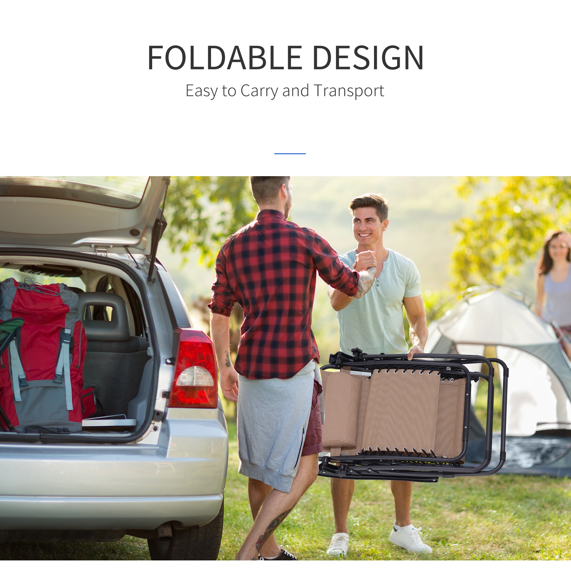 Kozy - Zero Gravity Chair Set of 2, Metal Frame Texteline Armchair Outdoor Folding and Reclining Sun Lounger with Head Pillow for Patio Decking Gardens Camping, Beige