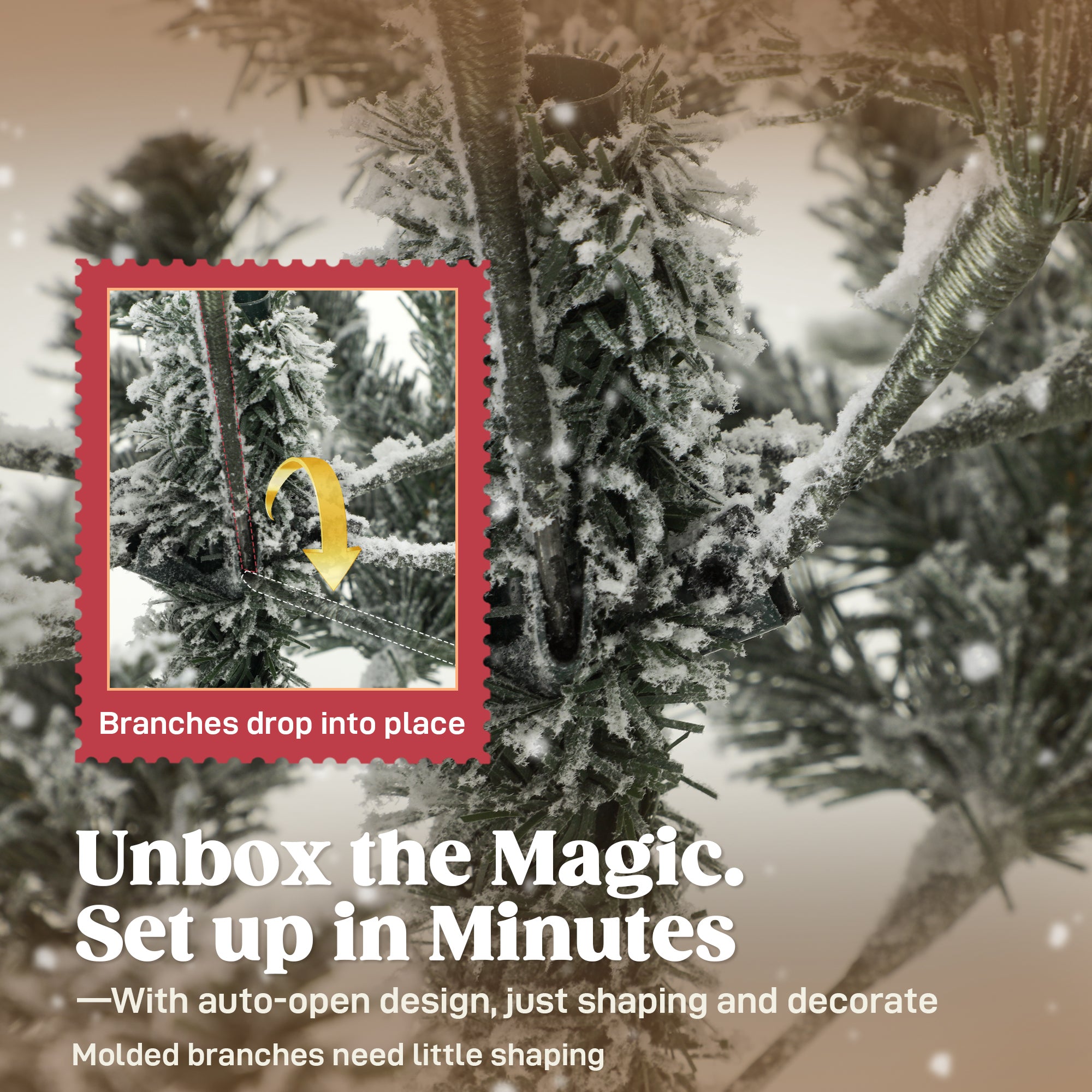 Kozy - 5ft Snow Flocked Artificial Christmas Tree