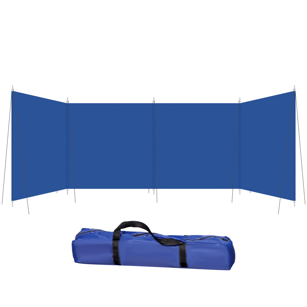 Kozy Camping Windbreak, Foldable Portable Wind Blocker w/ Carry Bag and Steel Poles, Beach Sun Screen Shelter Privacy Wall, 620cm x 150cm