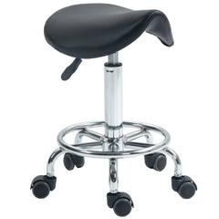 Kozy Salon Saddle Stool, Rolling Saddle Chair for Massage, Spa, Clinic, Beauty, Hairdressing and Tattoo, Black