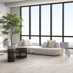 HOMCOM Modern Side Table with Concealed Storage, Round End Table with Removable Tray, Wood Frame, Grey | Aosom UK