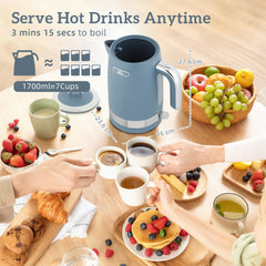 Kozy Sleek Textured Kettle and Four-Slice Toaster Set - Blue