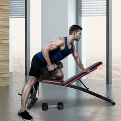 Kozy Adjustable Reclined Dumbbell Bench Weight Lifting Set Folding Sit Up Ab Bench Home Training Gym Multiuse Workout Exercise Fitness with 2 x 4kg Dumbbells