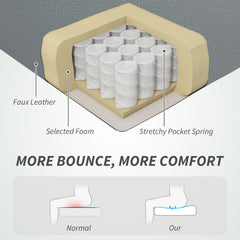 Kozy Faux Leather Reclining Office Chair, with Footrest - Grey