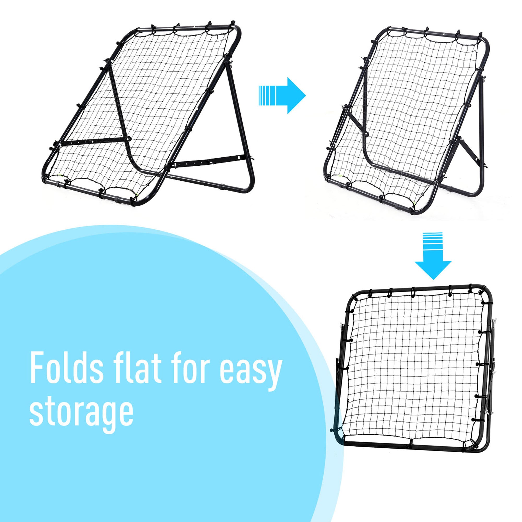 Kozy Adjustable Rebounder Net Kickback Target Goal for Teens Adults Training, Black