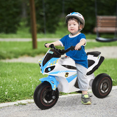 Kozy Kids Ride-On Police Bike 3-Wheel Vehicle w/ Music Lights Safe Seat Handlebars Toddler NO POWER Child Learning Fun Development 18-36 Months Blue