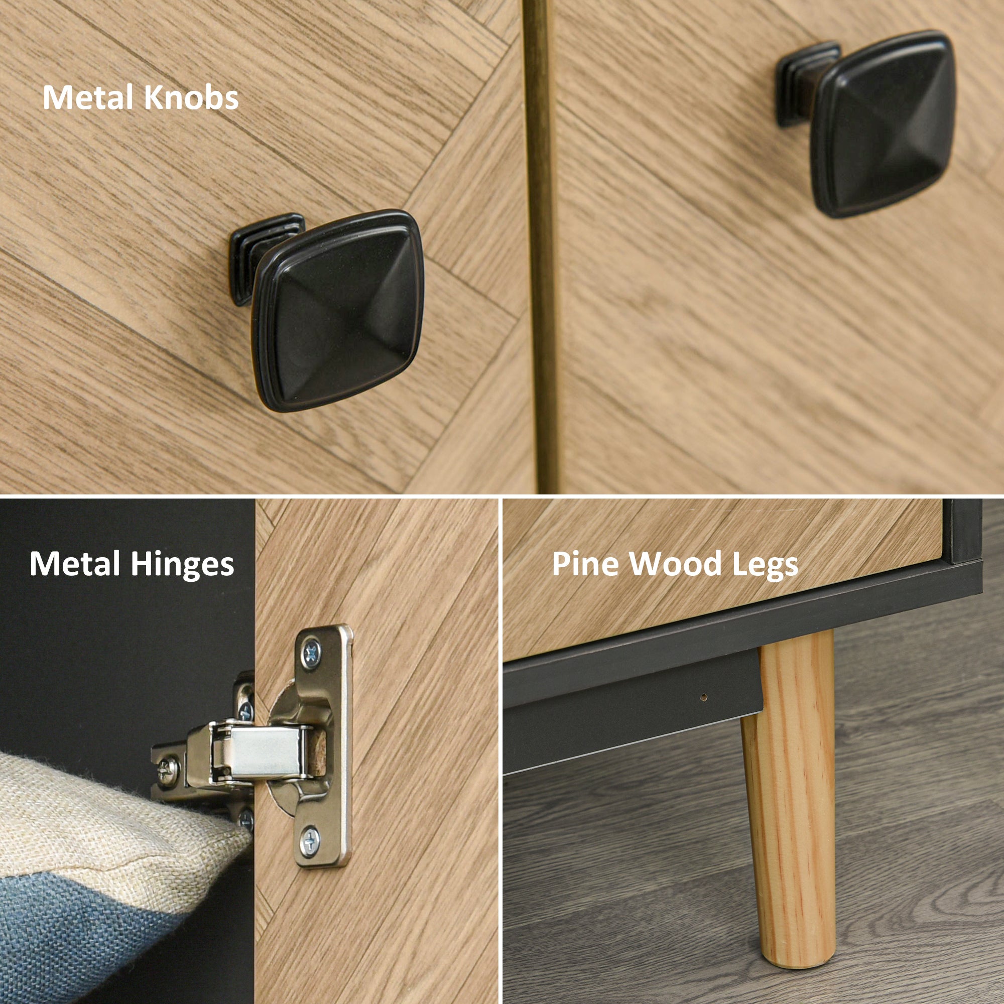 Kozy Modern Wardrobe Cabinet Wood Grain Sticker Surface with Shelf, Hanging Rod and 2 Drawers 90x50x190cm