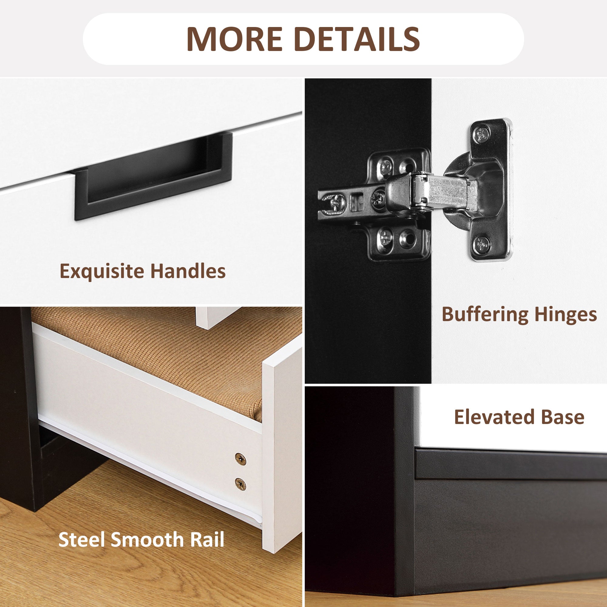 Two Door, Two Drawer Wardrobe - White/Brown