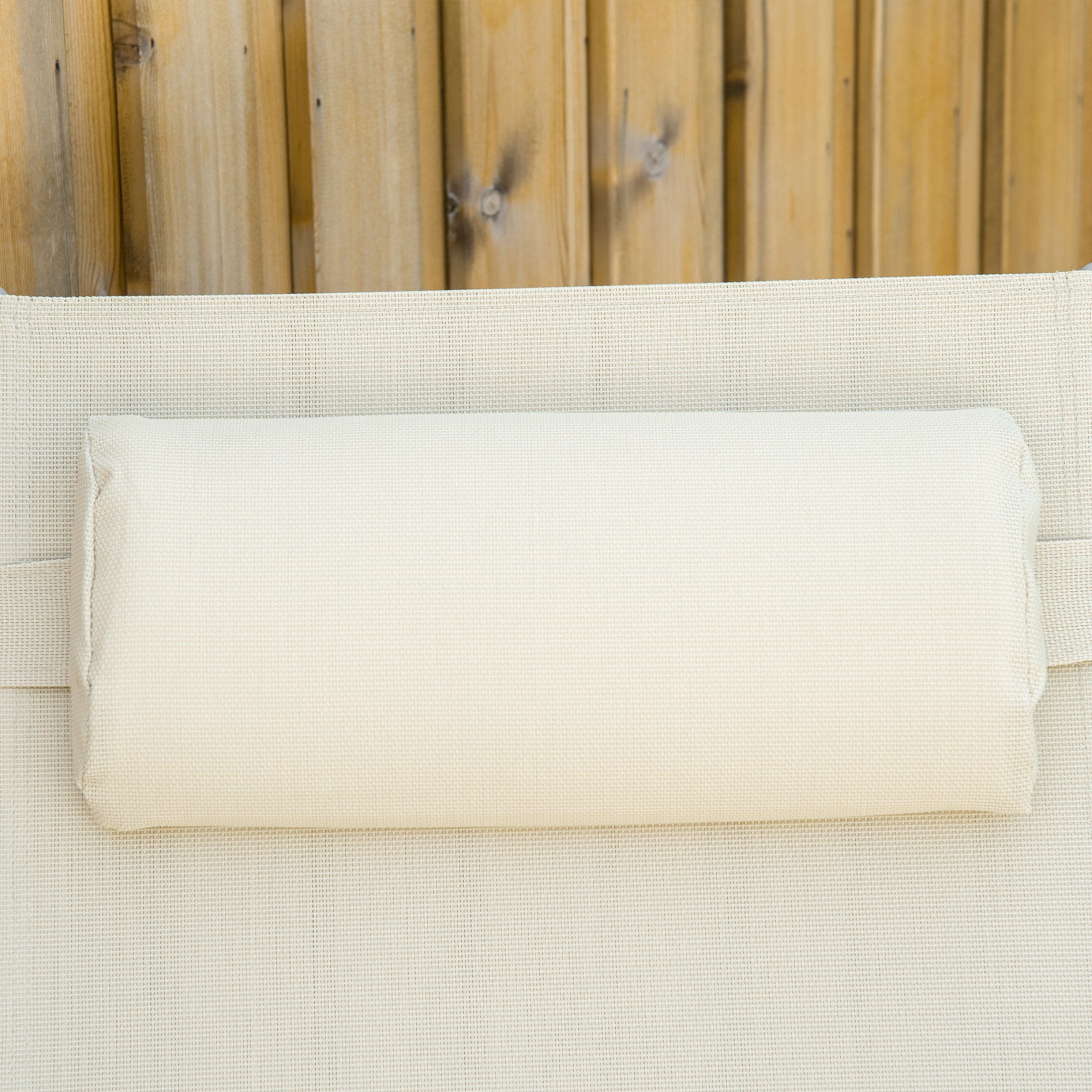 Kozy Steel Fabric Sun Lounger Outdoor Folding Chaise Lounge Chair Recliner with Portable Design & 7 Adjustable Backrest Positions - Beige