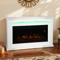 Kozy 2000W 5118 BTU Faux Flame Fireplace - White